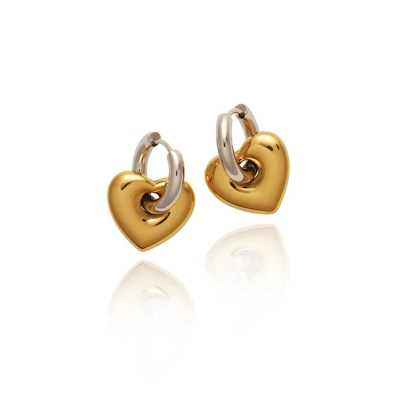 Pendientes corazón combinado